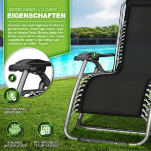 tillvex® Opvouwbare Ligstoel tot 200kg | Weerbestendig Zonnebed voor Tuin & Balkon