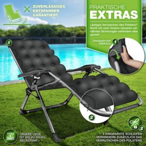 tillvex® Opvouwbare Ligstoel tot 200kg | Weerbestendig Zonnebed voor Tuin & Balkon