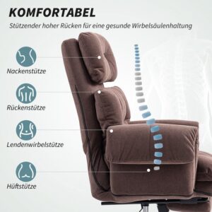 HOMCOM Bureaustoel Polyester 80L x 77B x 108-116H cm Koffiebruin