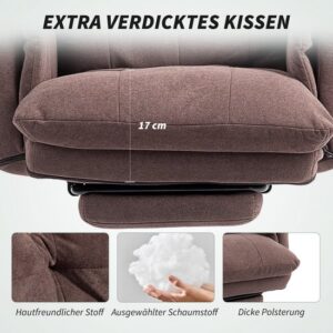 HOMCOM Bureaustoel Polyester 80L x 77B x 108-116H cm Koffiebruin
