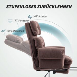 HOMCOM Bureaustoel Polyester 80L x 77B x 108-116H cm Koffiebruin