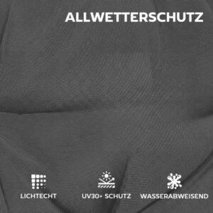 Outsunny Set van 4 Donkergrijze Zitkussens voor Tuinstoelen met Hoge Rug