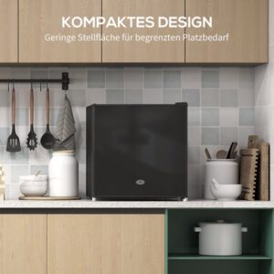 HOMCOM Vrieskist van Staal en Kunststof, 47L x 44,2B x 48,8H cm, Zwart
