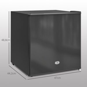 HOMCOM Vrieskist van Staal en Kunststof, 47L x 44,2B x 48,8H cm, Zwart