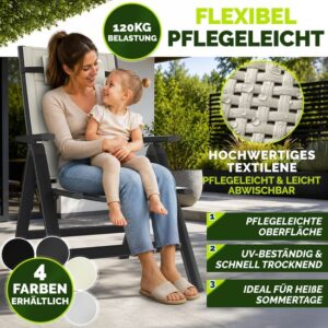 tillvex® Tuinstoel Hoge Rug met Armleuningen & Neksteun | Inklapbare, Weerbestendige Campingstoel