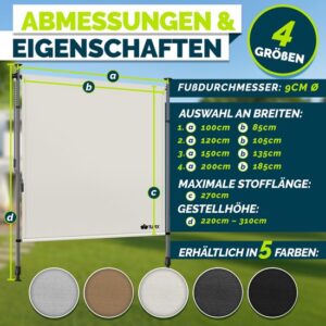 tillvex® Klemluifel, verticale zonwering, 100 x 310 cm, beige, met handslinger, zonder boren