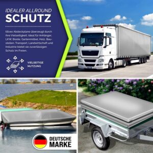 tillvex® Afdekzeil met ringen, 10 spanrubbers, 15 m touw, waterdicht en scheurvast, premium pvc