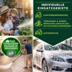 TRESKO® flexibele tuinslang 60m in zwart, verkrijgbaar in verschillende maten