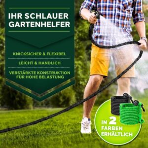 TRESKO® flexibele tuinslang 60m in zwart, verkrijgbaar in verschillende maten