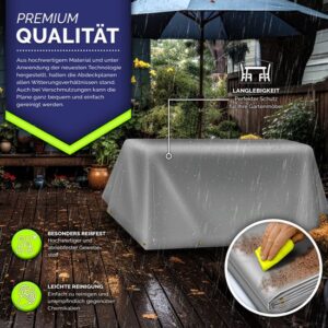 tillvex® Afdekzeil met ringen, 10 spanrubbers, 15 m touw, waterdicht en scheurvast, universeel inzet