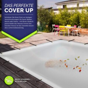 tillvex® Afdekzeil met ringen, 10 spanrubbers, 15 m touw, waterdicht en scheurvast, premium pvc