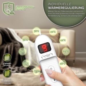 sinnlein® Elektrische Deken 160x120cm met Automatische Uitschakeling en 9 Temperatuurniveaus