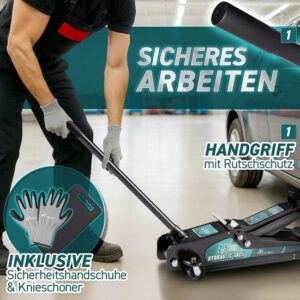 TRESKO Hydraulische krik 2,5 ton zwart, hefhoogte 85-385 mm, met koffer en accessoires