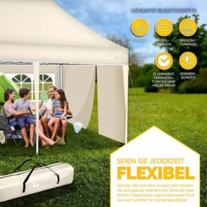 Tillvex pop-up vouwpaviljoen 3x6m beige, waterdicht, UV50+, met 3 zijwanden en draagtas