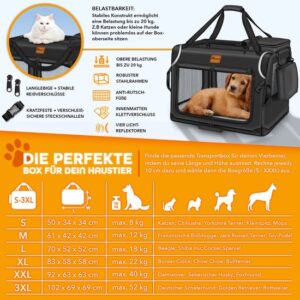TRESKO® Opvouwbare hondenbox met likmat en spatel, L, 70 x 52 x 52 cm, zwart