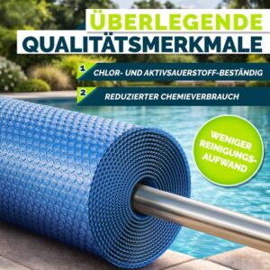 Tillvex Zonne-energie Zwembadfolie Rechthoekig & Rond | Dikte 120 µm | Blauw, Ø 305 cm