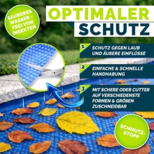 Tillvex Zonne-energie Zwembadfolie Rechthoekig & Rond | Dikte 120 µm | Blauw, Ø 305 cm