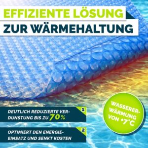 Tillvex Zonne-energie Zwembadfolie Rechthoekig & Rond | Dikte 120 µm | Blauw, Ø 305 cm