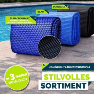 Tillvex Zonne-energie Zwembadfolie Rechthoekig & Rond | Dikte 120 µm | Blauw, Ø 305 cm