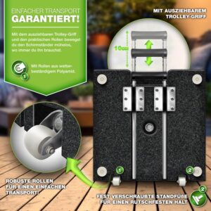 tillvex Granit parasolvoet vierkant met trolleyhandvat antraciet