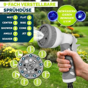 tillvex® Water Slanghaspel Grijs 30m met Wandbevestiging en Transportgreep