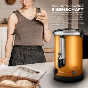 TRESKO® Glühweinketel RVS - Glühweinmachine voor warme dranken (6,8L, Koper)