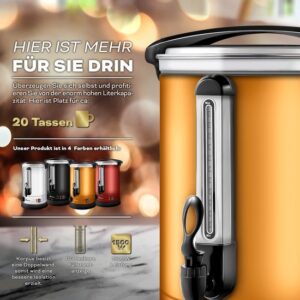 TRESKO® Glühweinketel RVS - Glühweinmachine voor warme dranken (6,8L, Koper)