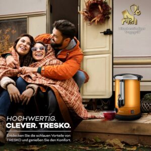 TRESKO® Glühweinketel RVS - Glühweinmachine voor warme dranken (6,8L, Koper)