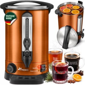 TRESKO® Glühweinketel RVS - Glühweinmachine voor warme dranken (6,8L, Koper)