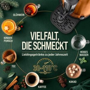 TRESKO® Glühweinketel RVS - Glühweinmachine voor warme dranken (6,8L, Koper)