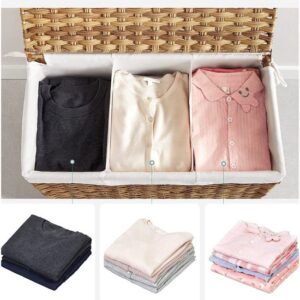 CALICOSY - Wasmand met 3 compartimenten op wielen, imitatie rotan