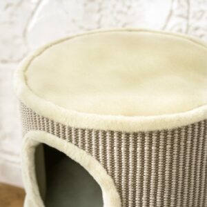 PawHut Kattentoren van Spaanplaat en Polyester 35,5x35,5x49 cm Khaki+Koffie