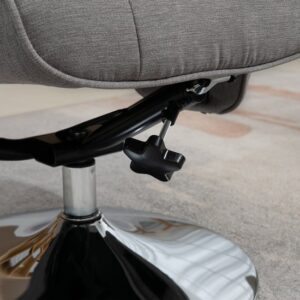 HOMCOM relaxfauteuil met voetenbank, 360° draaibaar - Grijze tv-fauteuil en ligstoel