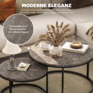 HOMCOM Salontafelset MDF en Metaal 78,5x78,5x46,5 cm Donkergrijs