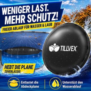 Tillvex® Winterzwembadkussen XXL Ø 500 cm, zwart met touw en reparatiekit