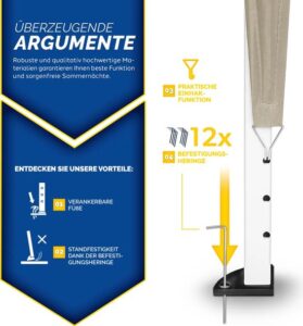 Tillvex pop-up vouwpaviljoen 3x6m beige, waterdicht, UV50+, met 3 zijwanden en draagtas