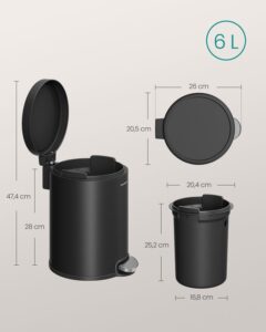 Prullenbak 6 liter met softclose deksel voor de badkamer