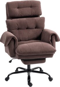HOMCOM Bureaustoel Polyester 80L x 77B x 108-116H cm Koffiebruin