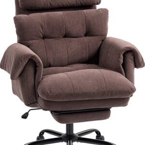 HOMCOM Bureaustoel Polyester 80L x 77B x 108-116H cm Koffiebruin