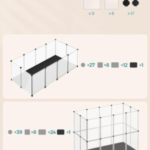 Buitenren voor kleine dieren met bodemplaten - 143×73×46 cm - wit