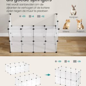 SONGMICS Caviaverblijf met bodempanelen, 125 x 63 x 42 cm