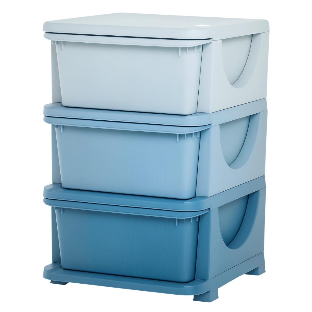 HOMCOM Kinderladenkast met opbergruimte blauw 37 x 37 x 56,5 cm