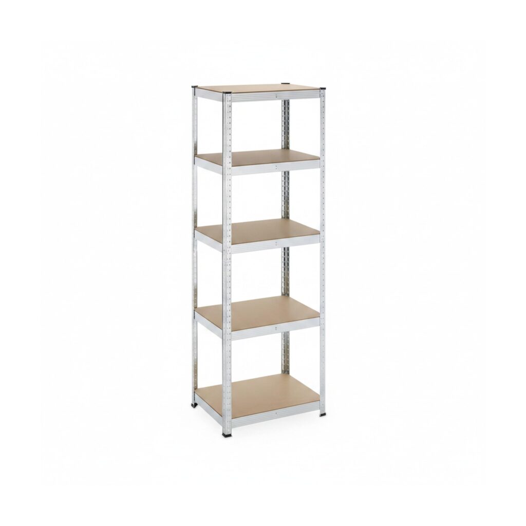 Relaxdays stellingkast, 180x60x45 cm, 500 kg, verzinkt staal, opbergrek voor kelder of garage, zilve