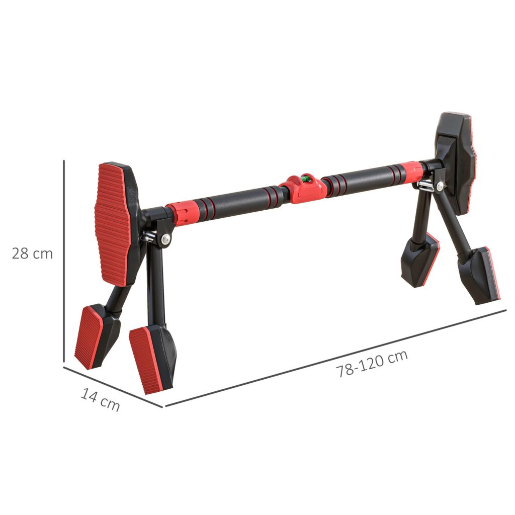SPORTNOW Verstelbare Optrekstang voor Deur Zwart 80-110x14x28cm