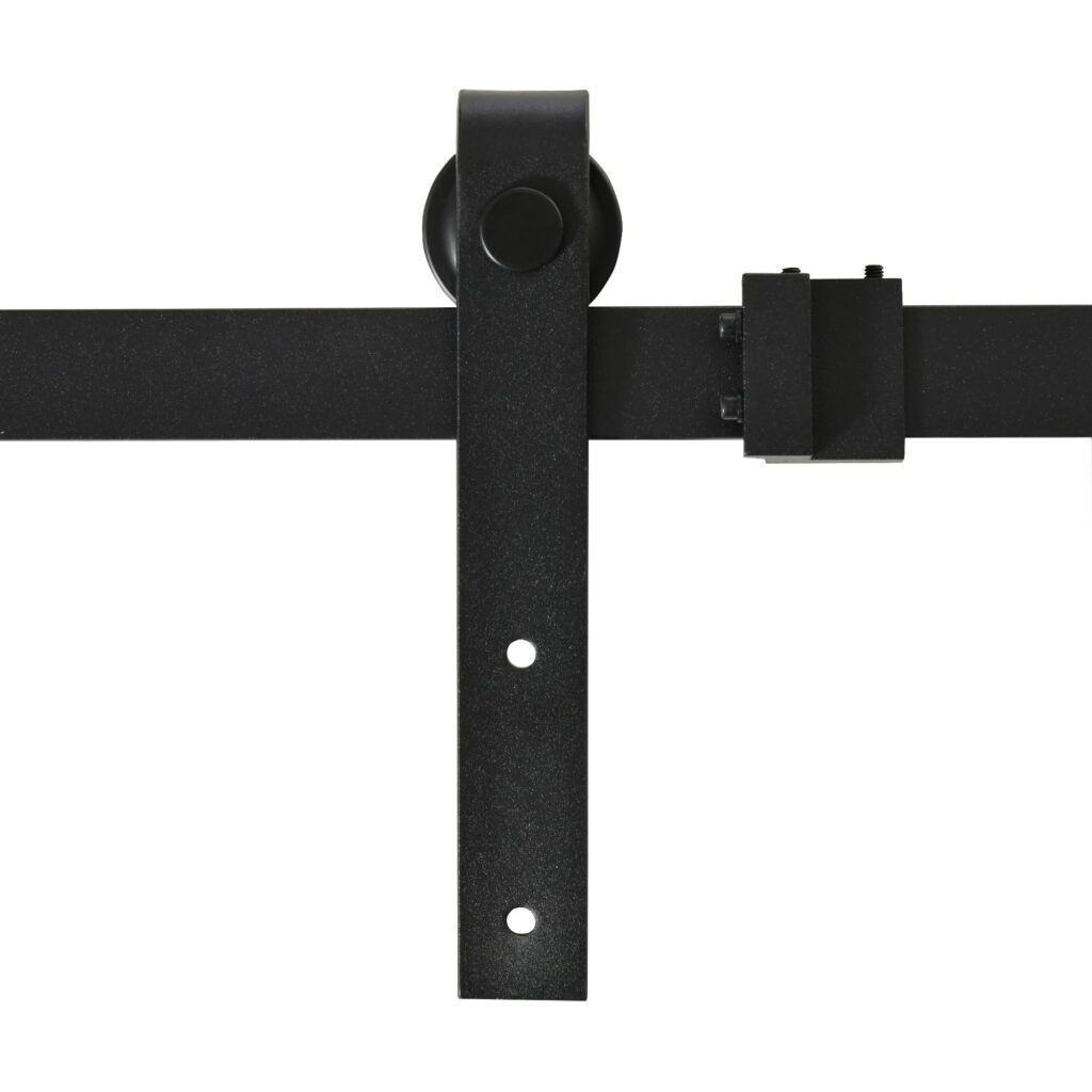 HOMCOM 183 cm schuifdeurset met vloergeleiding voor dubbele deuren