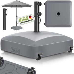 tillvex® Parasolvoet PAVERA met wielen en remmen | Vulbaar 37L / 56kg | Weer- en UV-bestendig (Antra