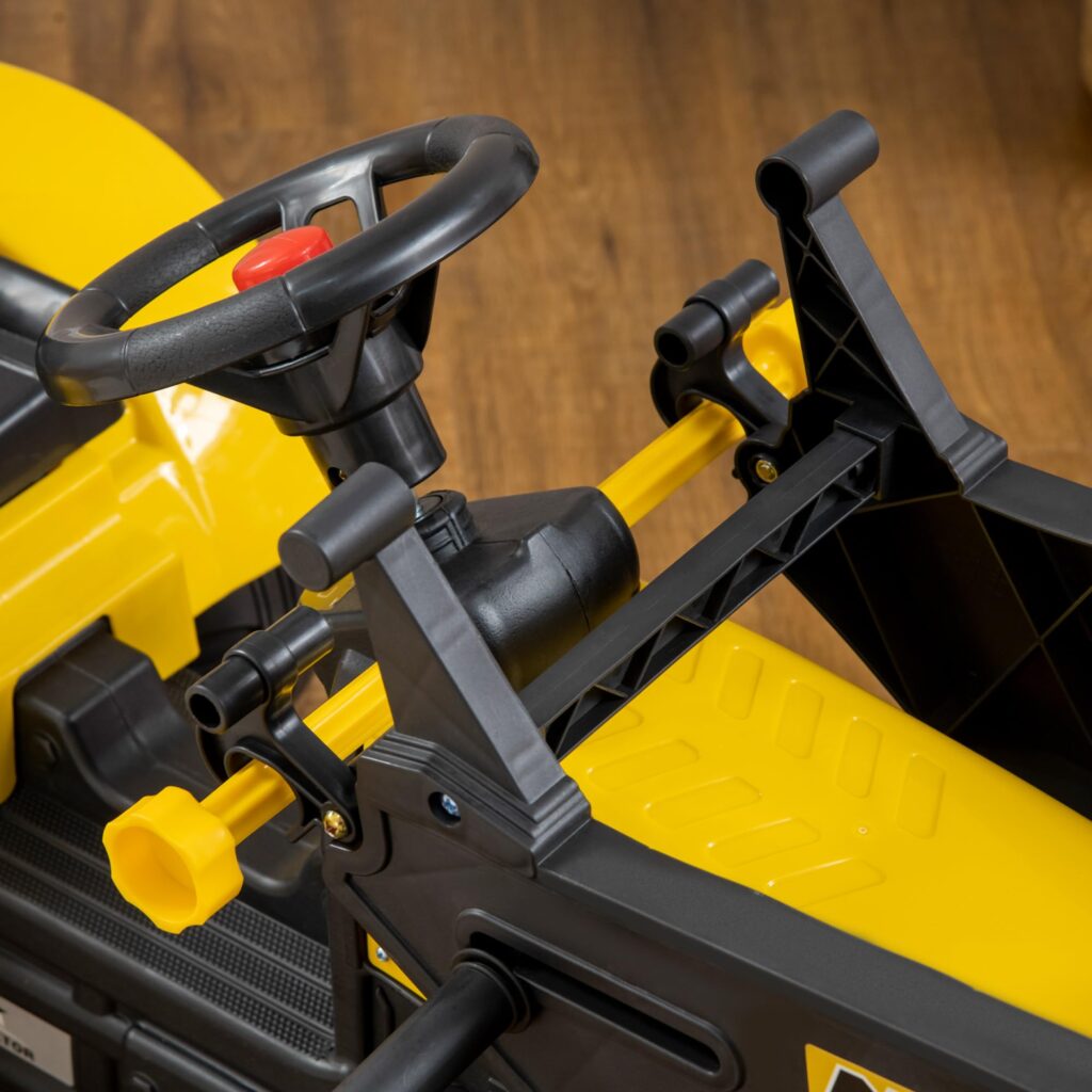 HOMCOM Pedal Tractor met Aanhanger voor Kinderen - Geel