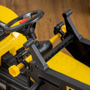 HOMCOM Pedal Tractor met Aanhanger voor Kinderen - Geel