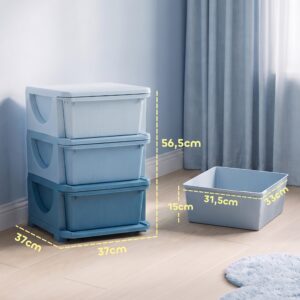 HOMCOM Kinderladenkast met opbergruimte blauw 37 x 37 x 56,5 cm