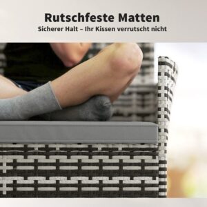Outsunny Rattan Loveseat - PE-rattan, staal - 115L x 63B x 85H cm - Lichtgrijs